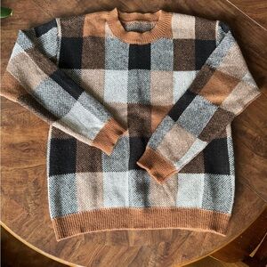 SHEIN Women’s XL Checkered Sweater in Brown and Black